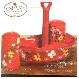 Vintage Handcrafted Sal and Pepper With Caddy España Lifestyle Est:1983